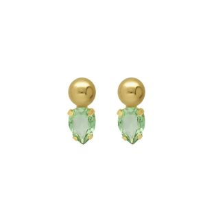 PENDIENTES VICTORIA CRUZ PLATA DE LEY CHAPADA PIEDRA VERDE