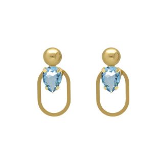 PENDIENTES VICTORIA CRUZ PLATA DE LEY CHAPADA PIEDRA AZUL