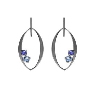 PENDIENTES VICTORIA CRUZ PLATA DE LEY RODIADA CRISTAL COLOR