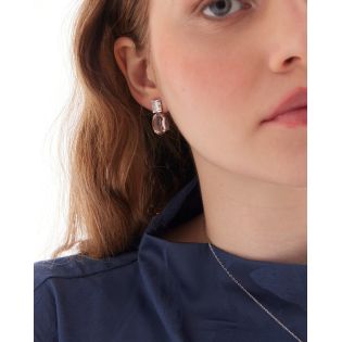 PENDIENTES VICTORIA CRUZ PLATA DE LEY RODIADA CRISTAL COLOR