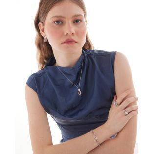 PENDIENTES VICTORIA CRUZ PLATA DE LEY RODIADA CRISTAL COLOR