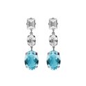 PENDIENTES VICTORIA CRUZ PLATA DE LEY RODIADA AQUAMARINE