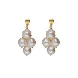 PENDIENTES VICTORIA CRUZ PLATA DE LEY CHAPADA PERLA BARROCA