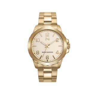 RELOJ MARK MADDOX ACERO IP DORADO BRAZALETE CAB