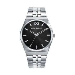 RELOJ MARK MADDOX CAB ACERO BRAZALETE ESF NEGRA