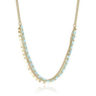 COLGANTE VICEROY ACERO IP DORADO Y PIEDRAS SRA