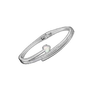 PULSERA LOTUS STYLE SRA ACERO CORAZON NACARADO