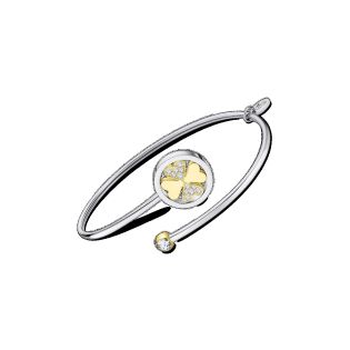 PULSERA LOTUS STYLE SRA ACERO TREBOL BICOLOR