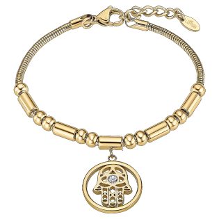 PULSERA LOTUS STYLE SRA ACERO IP DORADO MANO DE FÁTIMA