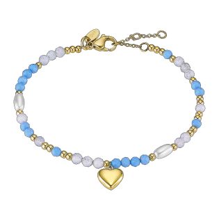 PULSERA LOTUS STYLE SRA ACERO CHAPADO-PERLA AZ