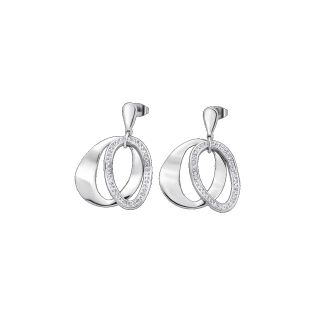 PENDIENTES LOTUS STYLE ACERO CIRCONITAS 