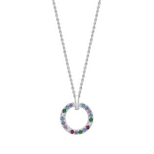COLGANTE LOTUS SILVER SRA ARO MULTICOLOR