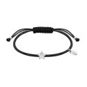 PULSERA LOTUS SILVER CUERDA NEGRA ESTRELLA PLATA 