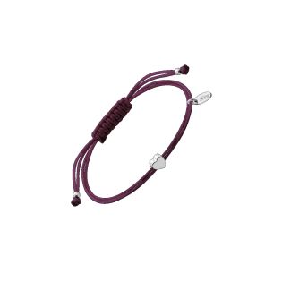 PULSERA LOTUS SILVER CUERDA ROSA PLATA CORAZÓN 