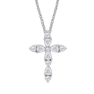 GARGANTILLA LOTUS SILVER PLATA DE LEY CRUZ CRISTALES Y CIRCONITAS 