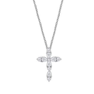 GARGANTILLA LOTUS SILVER PLATA DE LEY CRUZ CRISTALES Y CIRCONITAS 