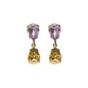 PENDIENTES VICTORIA CRUZ PLATA DE LEY CHAPADA CRISTAL COLOR