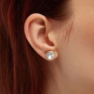 PENDIENTES VICTORIA CRUZ PLATA DE LEY CHAPADO CRISTAL BASIC