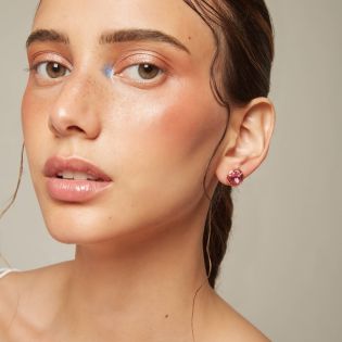 PENDIENTES VICTORIA CRUZ PLATA DE LEY CHAPADO CRISTAL BASIC