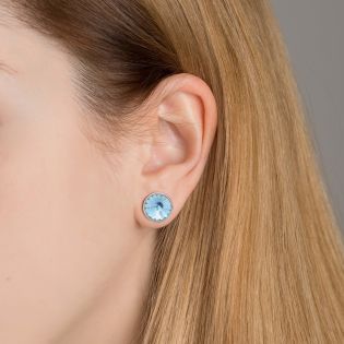 PENDIENTES VICTORIA CRUZ PLATA DE LEY PIEDRA AZUL
