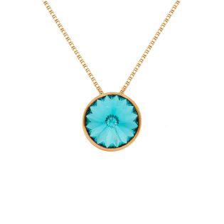 GARGANTILLA VICTORIA CRUZ PLATA DE LEY CHAPADA CRISTAL BLUE