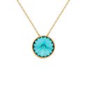 GARGANTILLA VICTORIA CRUZ PLATA DE LEY CHAPADA CRISTAL BLUE