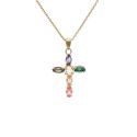 COLGANTE VICTORIA CRUZ PLATA CRUZ MULTICOLOR DE ARISA 