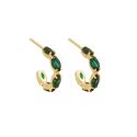 PENDIENTES VICTORIA CRUZ PLATA DE LEY ESMERALDA CHAPADO