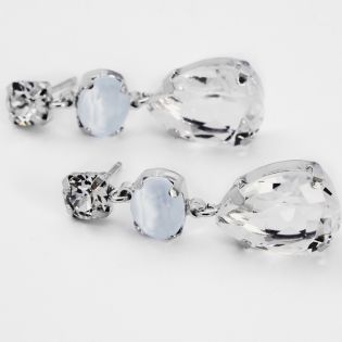 PENDIENTES VICTORIA CRUZ PLATA DE LEY CRISTAL