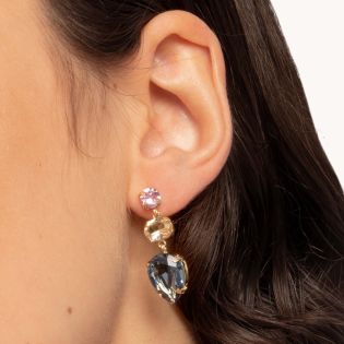 PENDIENTES VICTORIA CRUZ PLATA DE LEY CRISTAL