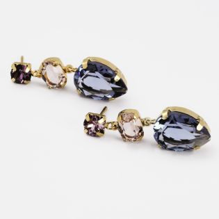 PENDIENTES VICTORIA CRUZ PLATA DE LEY CRISTAL