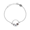 PULSERA VICTORIA CRUZ PLATA CIRCULO MULTICOLOR