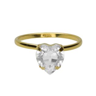 SORTIJA VICTORIA CRUZ PLATA AJUSTABLE CORAZON CRYSTAL