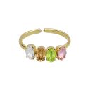 SORTIJA VICTORIA CRUZ PLATA 4 M INI OVALES MULTICOLOR