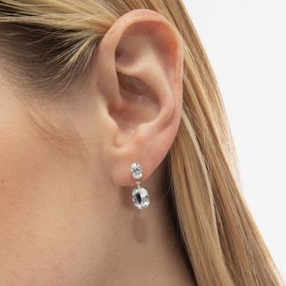 PENDIENTES VICTORIA CRUZ PLATA DE LEY RODIADA CRISTAL