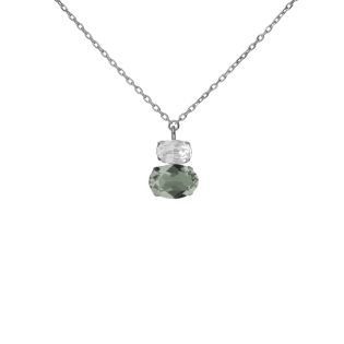GARGANTILLA VICTORIA CRUZ PLATA DE LEY CRISTAL OVAL OMBRA