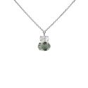 GARGANTILLA VICTORIA CRUZ PLATA DE LEY CRISTAL OVAL OMBRA