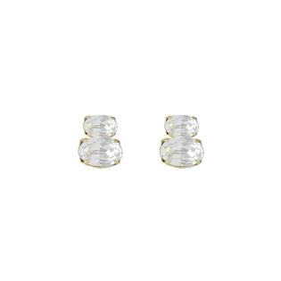 PENDIENTES VICTORIA CRUZ PLATA DE LEY CHAPADA PIEDRA BLANCA