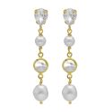 PENDIENTES VICTORIA CRUZ PLATA DE LEY LARGOS LAGRIMA CRYSTAL Y PERLA