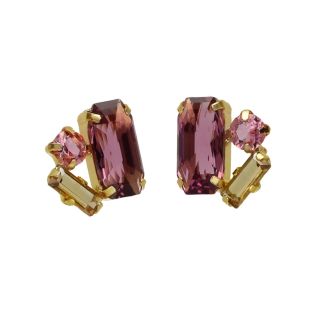 PENDIENTES VICTORIA CRUZ PLATA DE LEY PEGADOS 3 CRISTALES