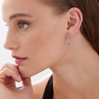 PENDIENTES VICTORIA CRUZ PLATA DE LEY PIEDRA COLOR