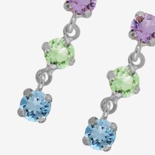 PENDIENTES VICTORIA CRUZ PLATA DE LEY PIEDRA COLOR