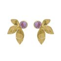 PENDIENTES VICTORIA CRUZ PLATA DE LEY CHAPADA CRISTAL COLOR