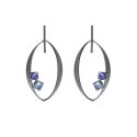 PENDIENTES VICTORIA CRUZ PLATA DE LEY RODIADA CRISTAL COLOR