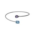PULSERA VICTORIA CRUZ PLATA DE LEY RODIADA CRISTAL AGUAMARINE