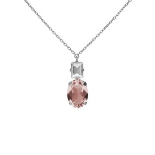 GARGANTILLA VICTORIS CRUZ PLATA DE LEY RODIADACRISTAL ROSÉ