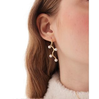 PENDIENTES VICTORIA CRUZ PLATA DE LEY CHAPADO ARBOL SERA PERLA