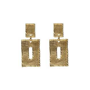 PENDIENTES VICTORIA CRUZ PLATA DE LEY CHAPADA LISOS RECTANGULARES