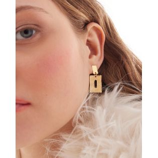PENDIENTES VICTORIA CRUZ PLATA DE LEY CHAPADA LISOS RECTANGULARES