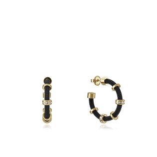 PENDIENTES VICEROY ACERO IP IP NEGRO Y DORADO CIRCONITAS